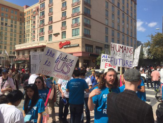 Illustration for article titled Activists Stage Anti-AI Protest At SXSW
